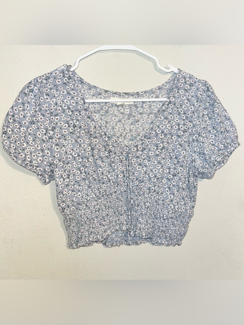 Aeropostale Blue Floral Crop Top